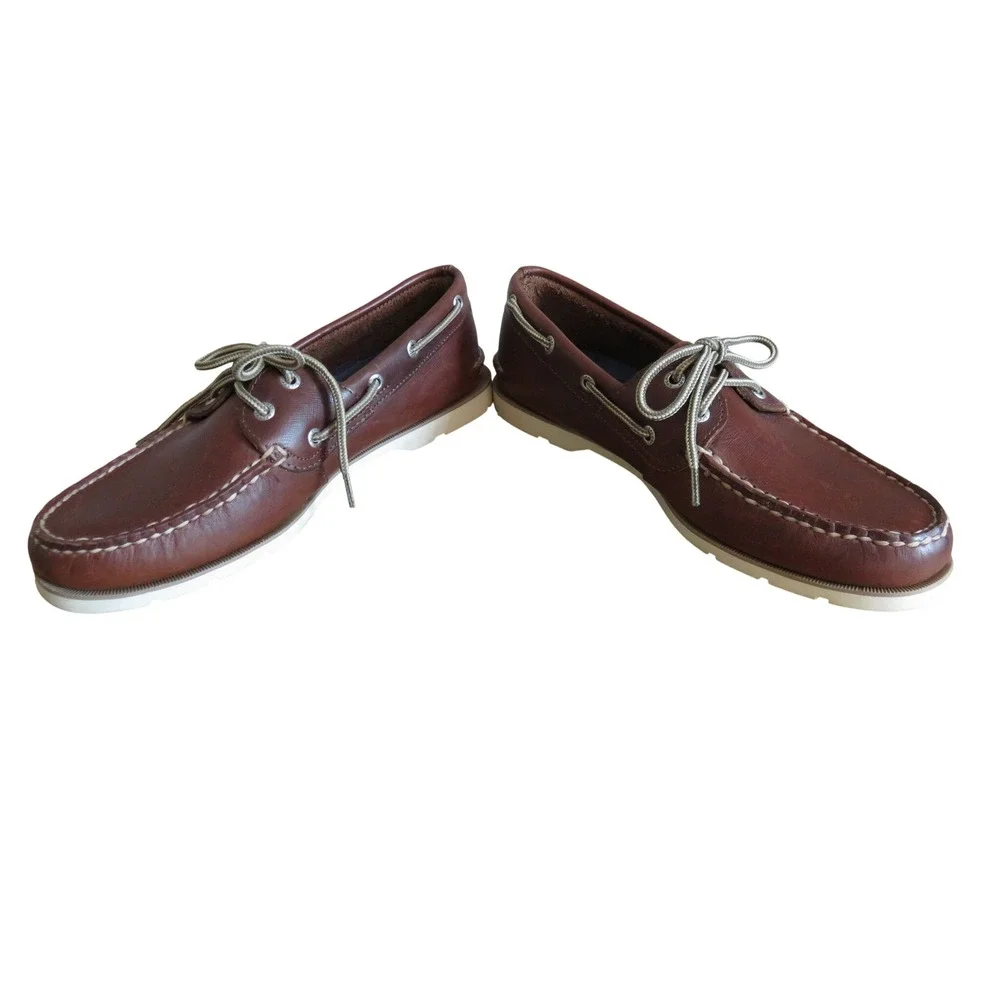 Sperry Top-Sider Mens Brown Leather Boat Shoes STS15003 Moc Toe Size 9.5M